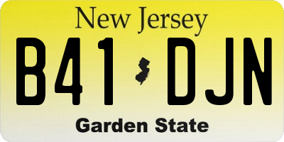 NJ license plate B41DJN