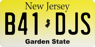 NJ license plate B41DJS