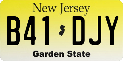 NJ license plate B41DJY