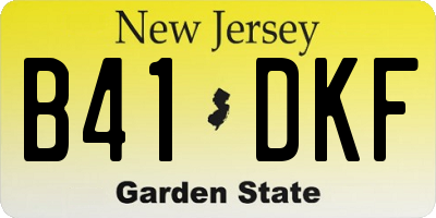 NJ license plate B41DKF
