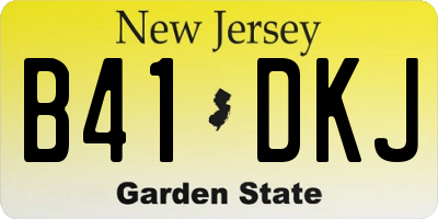 NJ license plate B41DKJ