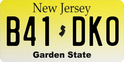 NJ license plate B41DKO