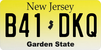 NJ license plate B41DKQ