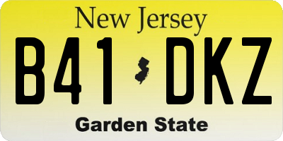 NJ license plate B41DKZ