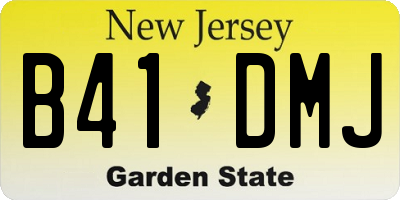 NJ license plate B41DMJ