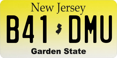 NJ license plate B41DMU
