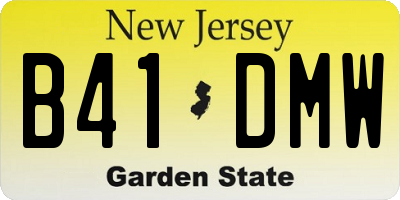 NJ license plate B41DMW