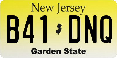 NJ license plate B41DNQ