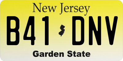 NJ license plate B41DNV