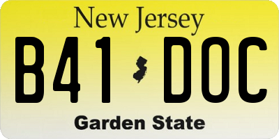 NJ license plate B41DOC