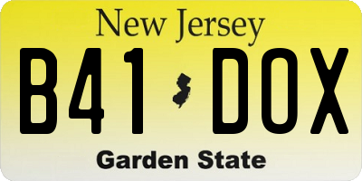 NJ license plate B41DOX