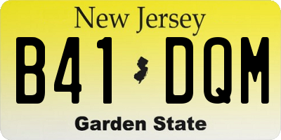 NJ license plate B41DQM