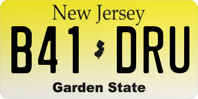 NJ license plate B41DRU