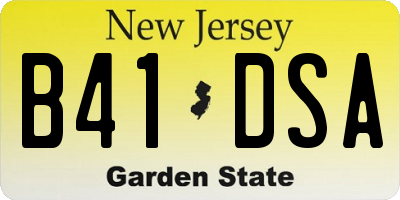 NJ license plate B41DSA
