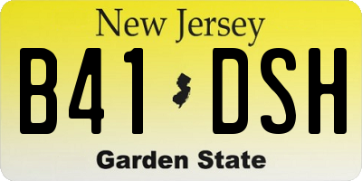 NJ license plate B41DSH