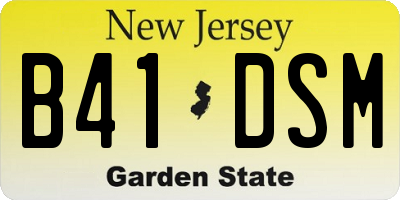 NJ license plate B41DSM