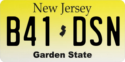 NJ license plate B41DSN