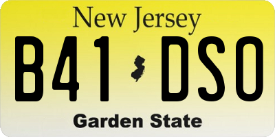 NJ license plate B41DSO