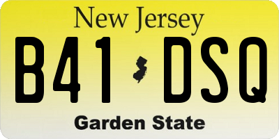 NJ license plate B41DSQ