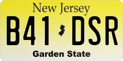 NJ license plate B41DSR