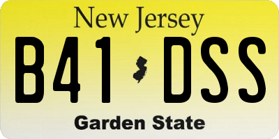 NJ license plate B41DSS