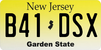 NJ license plate B41DSX