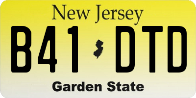 NJ license plate B41DTD