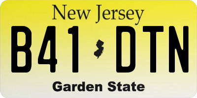 NJ license plate B41DTN