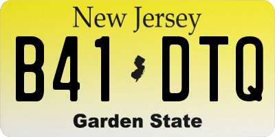 NJ license plate B41DTQ