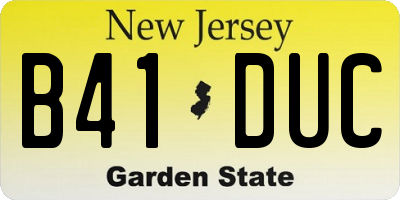 NJ license plate B41DUC