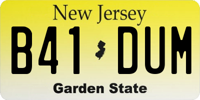 NJ license plate B41DUM