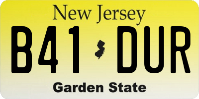 NJ license plate B41DUR