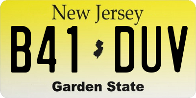 NJ license plate B41DUV