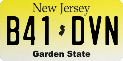 NJ license plate B41DVN