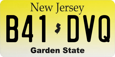 NJ license plate B41DVQ