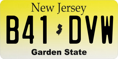 NJ license plate B41DVW