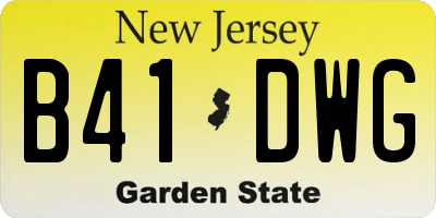 NJ license plate B41DWG