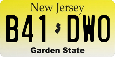 NJ license plate B41DWO