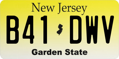 NJ license plate B41DWV