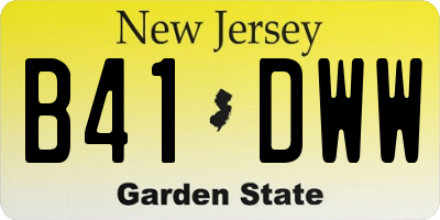 NJ license plate B41DWW