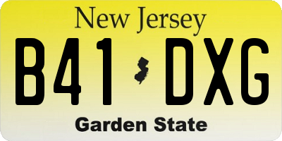 NJ license plate B41DXG