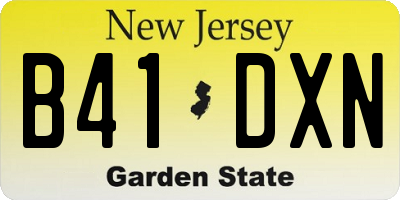 NJ license plate B41DXN