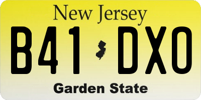 NJ license plate B41DXO