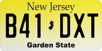 NJ license plate B41DXT