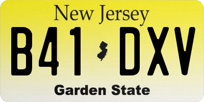 NJ license plate B41DXV