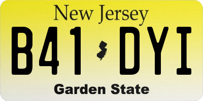NJ license plate B41DYI