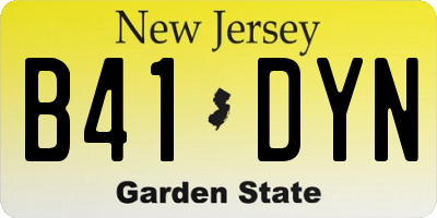NJ license plate B41DYN
