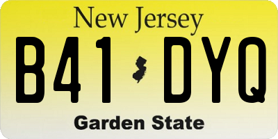 NJ license plate B41DYQ