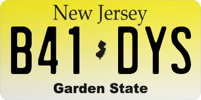 NJ license plate B41DYS
