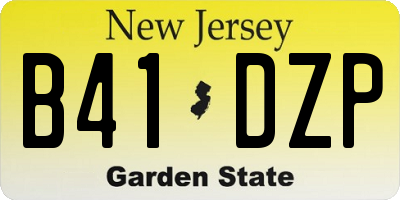 NJ license plate B41DZP